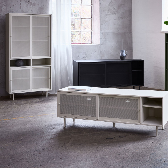 Kiso - Vaisselier 4 portes, 2 niches en métal H180cm
