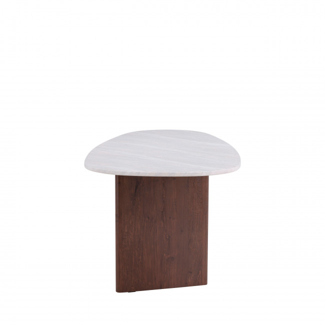 Gronvik - Table à manger 8 personnes organique en effet marbre