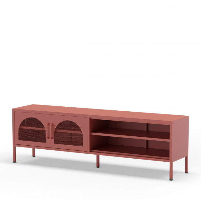 Zio - Meuble TV 2 portes en métal L160cm
