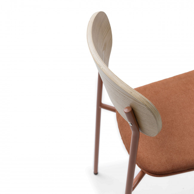 Arno - Lot de 2 chaises de bar en tissu et métal H66cm