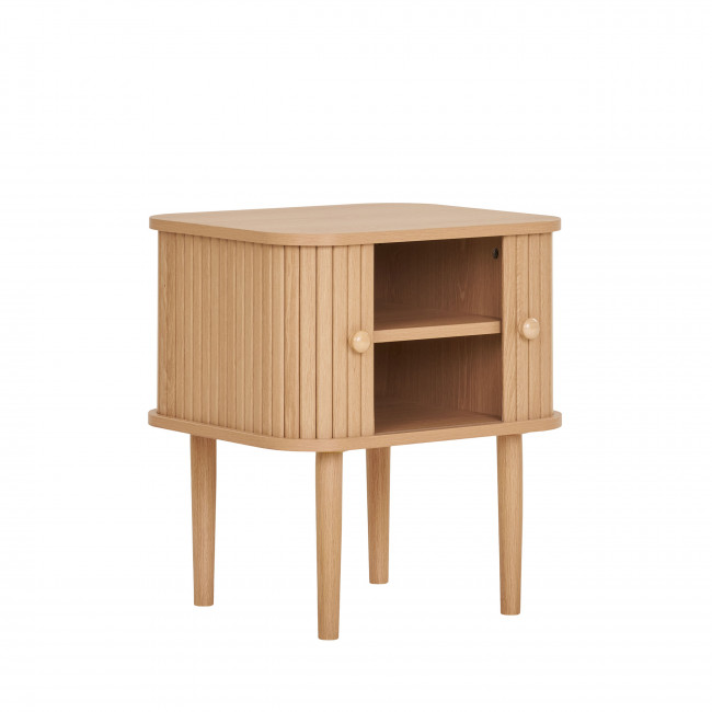 Nikko - Table de chevet 2 portes coulissantes en bois