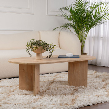 Sam - Table basse ovale en bois 119x60cm 