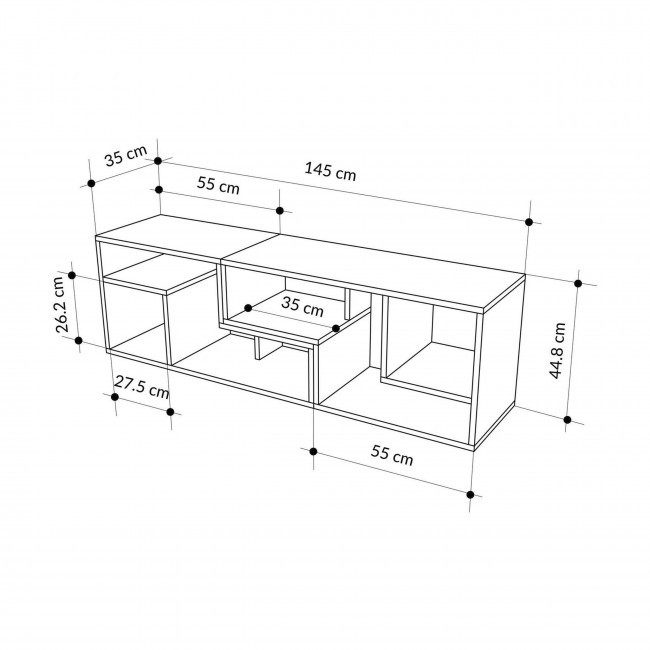 Flex - Meuble TV modulable en bois L145cm