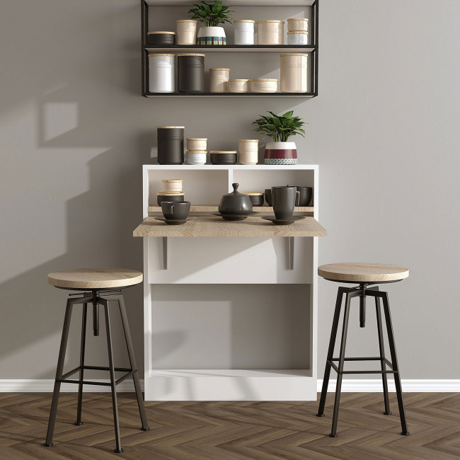 Brock - Table à manger rétractable 2 personnes en bois