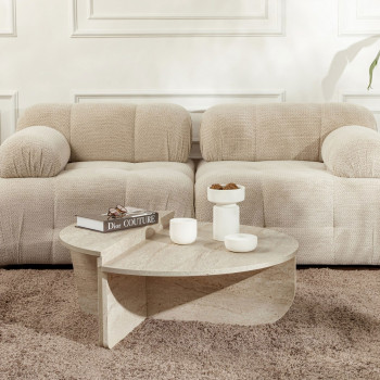 Asya - Lot de 2 tables basses effet travertin