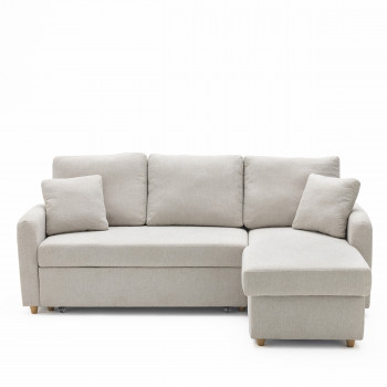 Matera - Canapé d'angle réversible convertible 3 places en tissu avec coffre