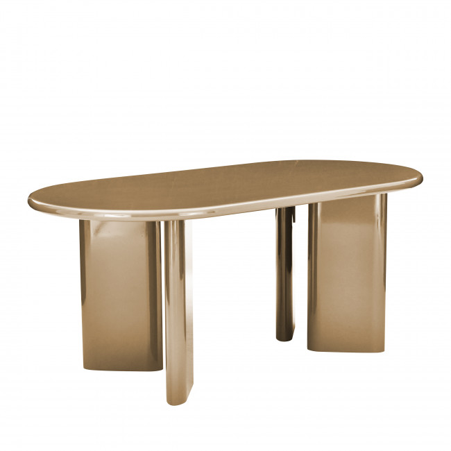 Glossi - Table à manger 8 personnes ovale en bois laqué