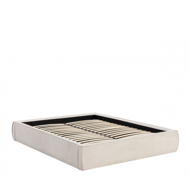 Liberio - Lit coffre en tissu 140x190cm