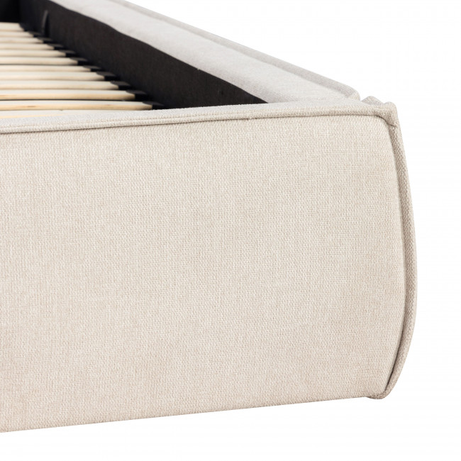 Liberio - Lit coffre en tissu 140x190cm
