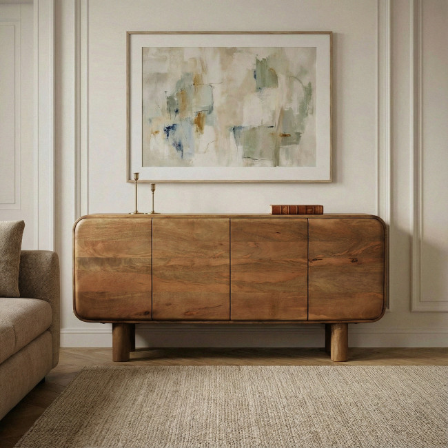 Sira - Buffet 4 portes en bois massif L160cm