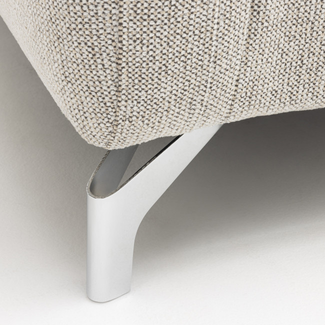 Steffen - Canapé droit 3 places en tissu et pieds chrome