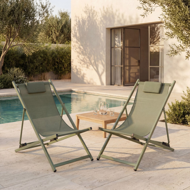 Brisa - Lot de 2 chiliennes en aluminium