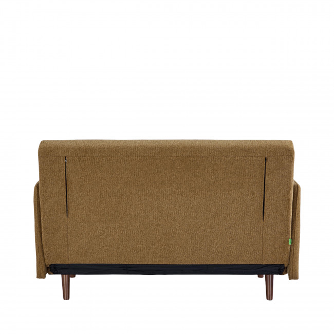 Belushi - Canapé convertible 2 places en tissu pieds bois foncé