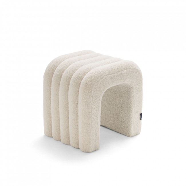 Mui - Lot de 2 tabourets rembourrés en tissu bouclette