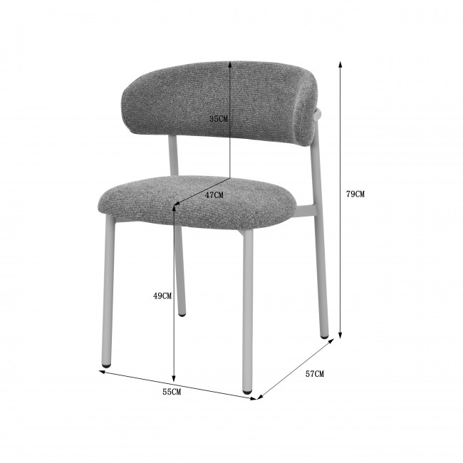 Aria - Lot de 2 chaises en tissu pieds beiges