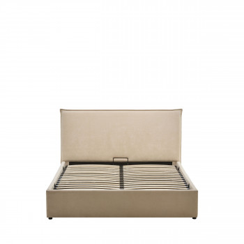 Cama -  Lit coffre en tissu 140x190cm