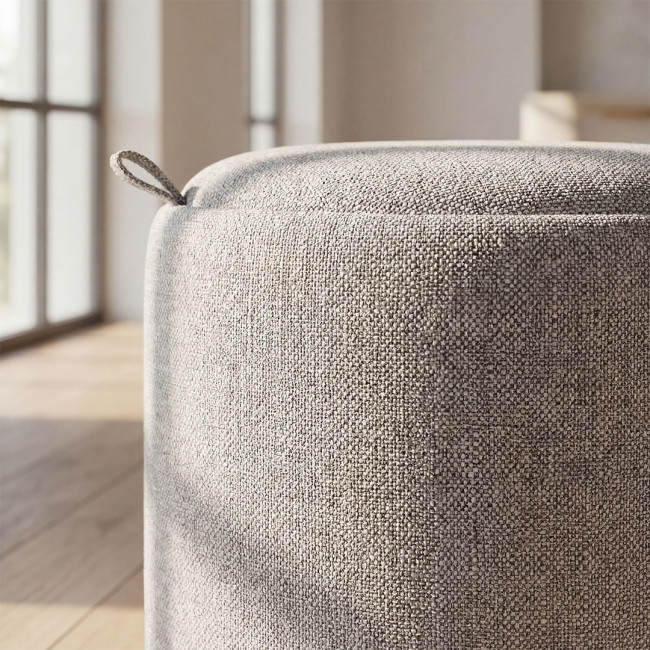 Zoé - Pouf rond en tissu avec plateau et rangement ø40cm