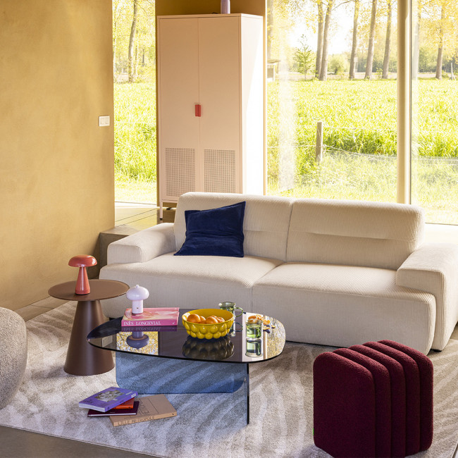 Tila - Table basse organique en verre L100cm