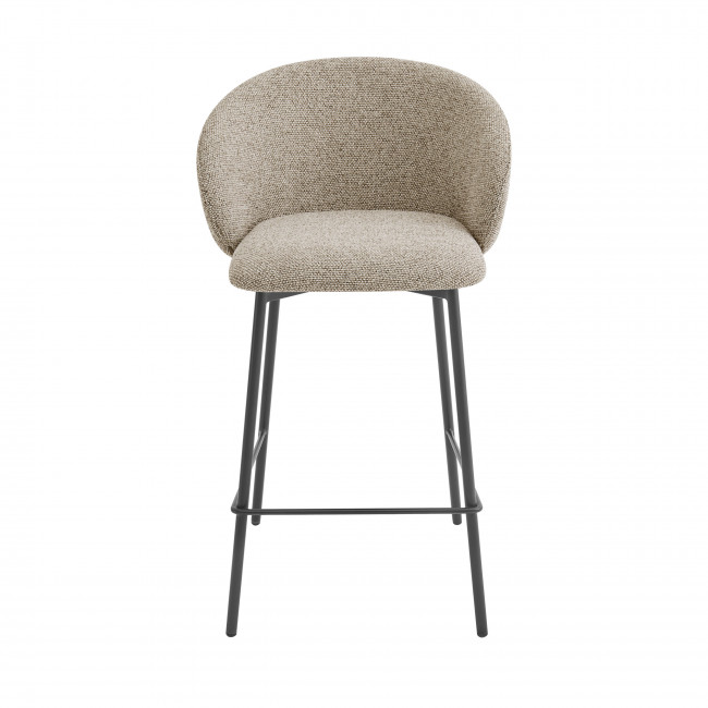 Valom - Lot de 2 tabourets de bar en tissu et métal H66cm