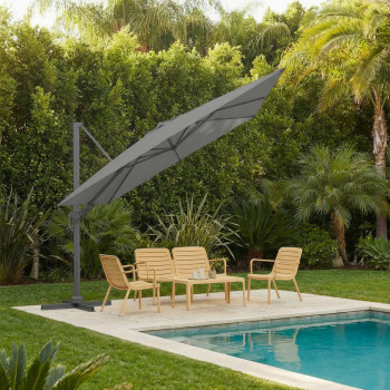 Veya - Parasol rectangulaire déporté en aluminium 3x4m