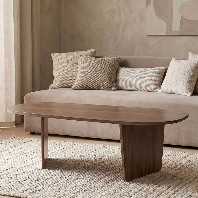 Soma - Table basse ovale en bois 130x65cm