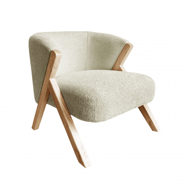 Malou - Fauteuil en tissu et bois