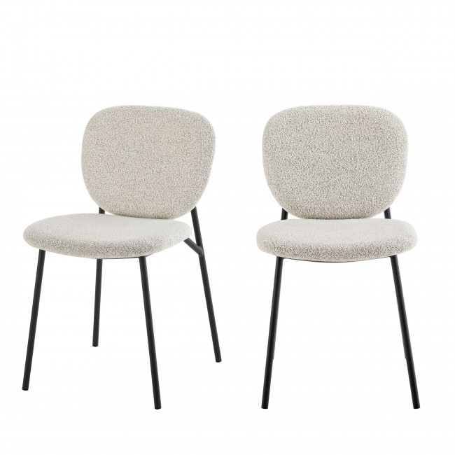 Dalby - Lot de 2 chaises en tissu et métal 