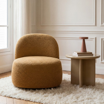 Groovy - Fauteuil pivotant en tissu chenille côtelé