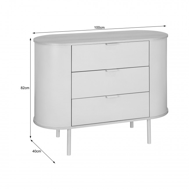 Will - Commode 3 tiroirs en bois et métal