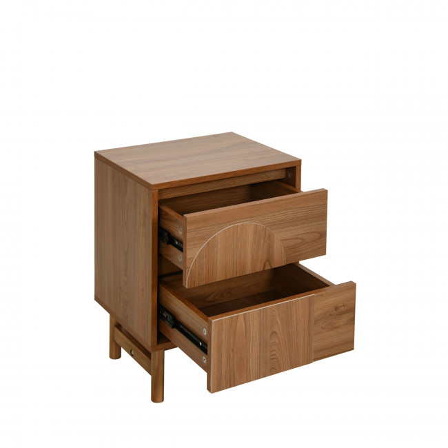 Abby - Table de chevet 2 tiroirs en bois