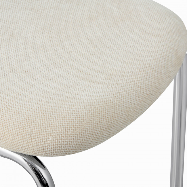 Marcel - Lot de 2 tabourets de bar en tissu pieds chrome H65cm 