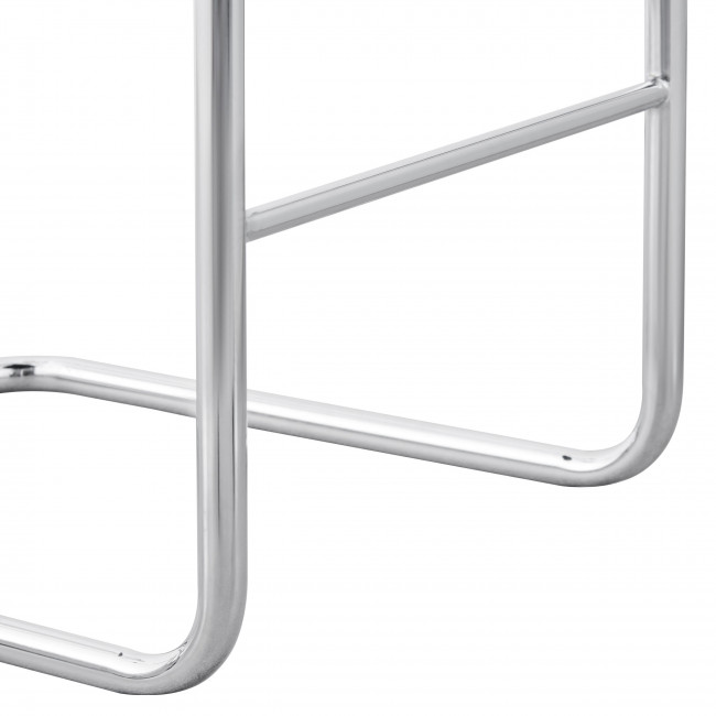 Marcel - Lot de 2 tabourets de bar en tissu pieds chrome H65cm 