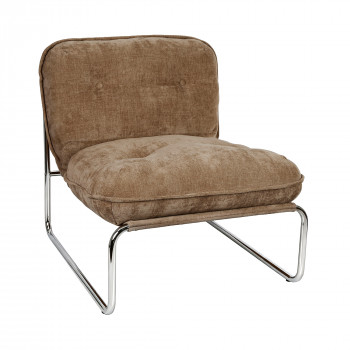 Basil - Fauteuil en tissu pieds chrome