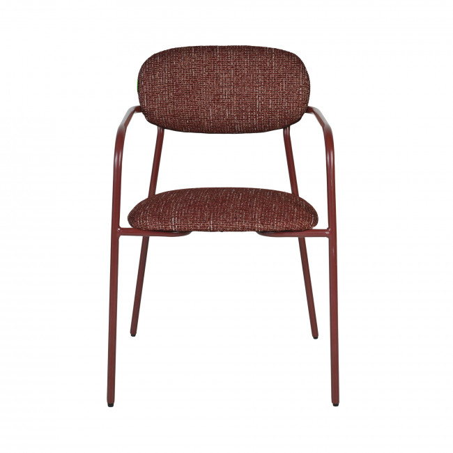 Anatole - Lot de 2 fauteuils de table en tissu pieds métal