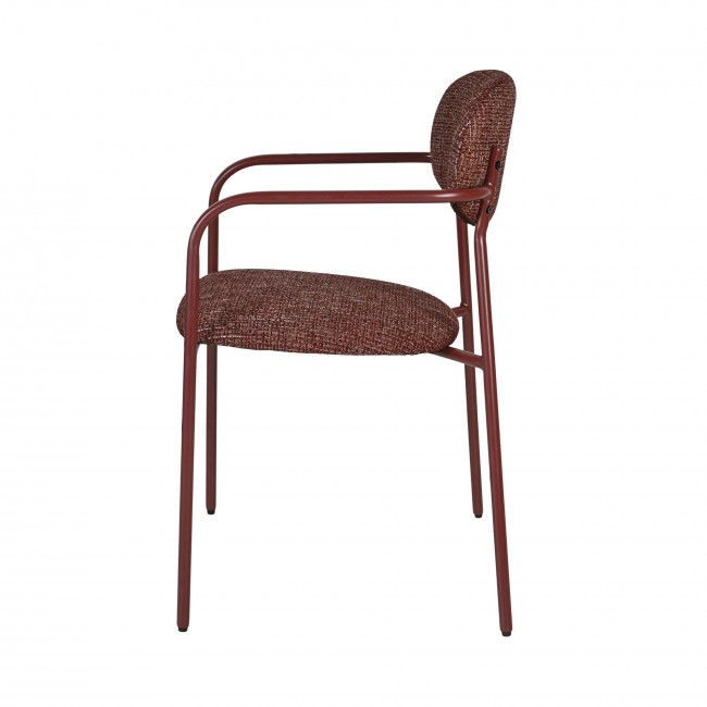 Anatole - Lot de 2 fauteuils de table en tissu pieds métal