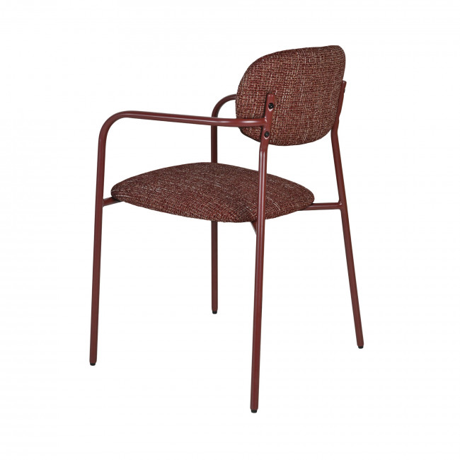 Anatole - Lot de 2 fauteuils de table en tissu pieds métal