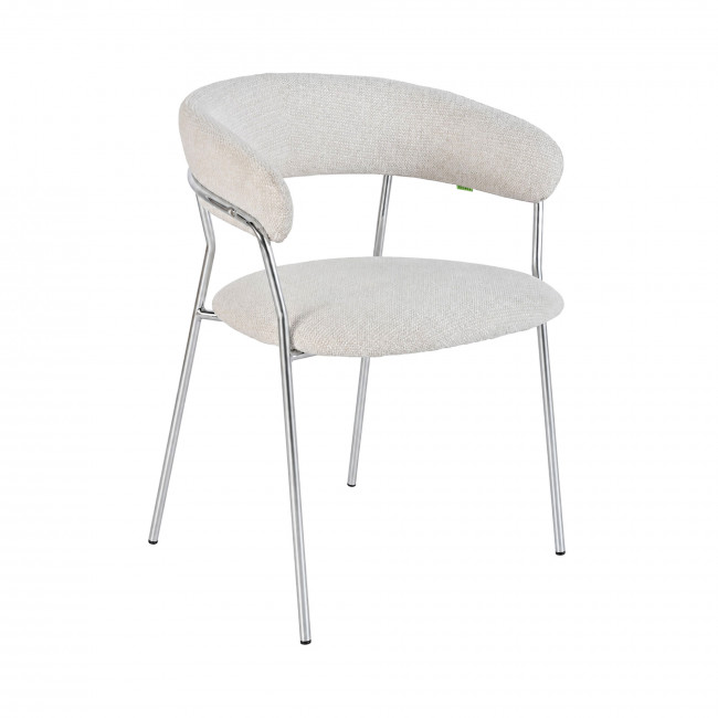 Celesty - Lot de 2 fauteuils de table en tissu pieds chrome