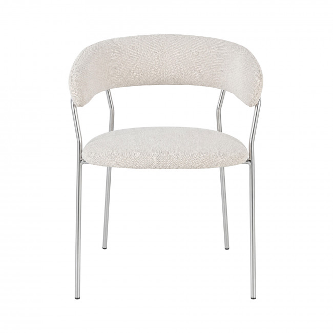 Celesty - Lot de 2 fauteuils de table en tissu pieds chrome