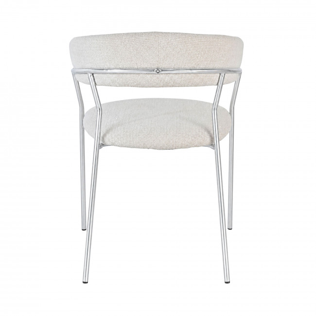 Celesty - Lot de 2 fauteuils de table en tissu pieds chrome