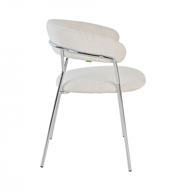 Celesty - Lot de 2 fauteuils de table en tissu pieds chrome