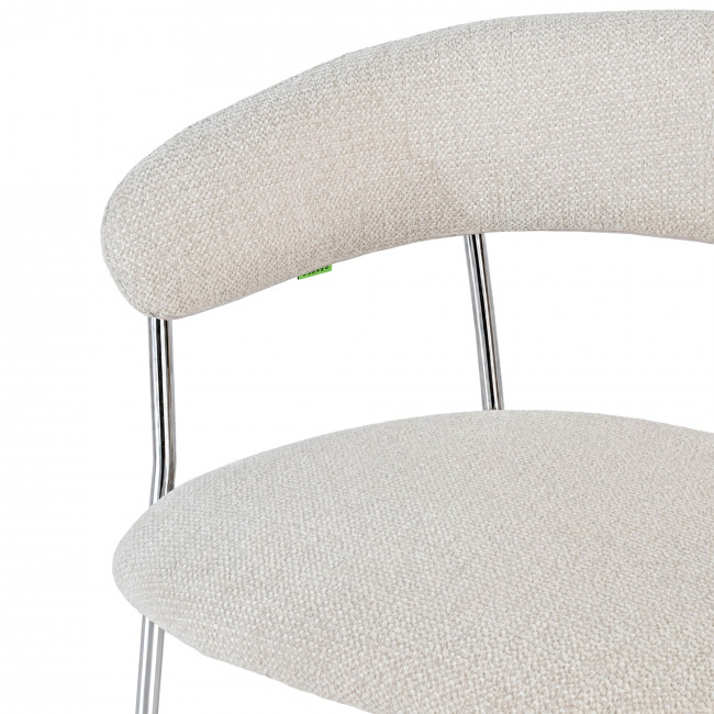 Celesty - Lot de 2 fauteuils de table en tissu pieds chrome