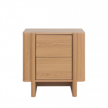 Oli - Table de chevet 2 tiroirs en bois