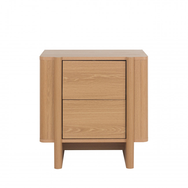 Oli - Table de chevet 2 tiroirs en bois
