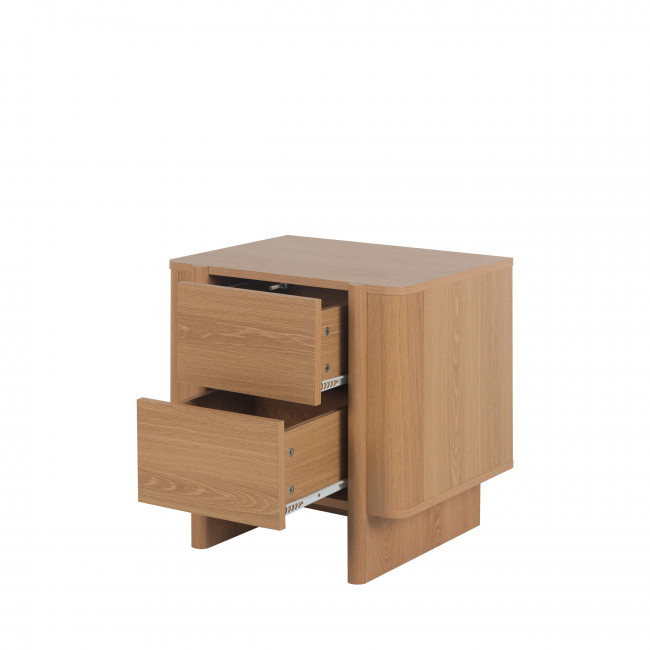 Oli - Table de chevet 2 tiroirs en bois