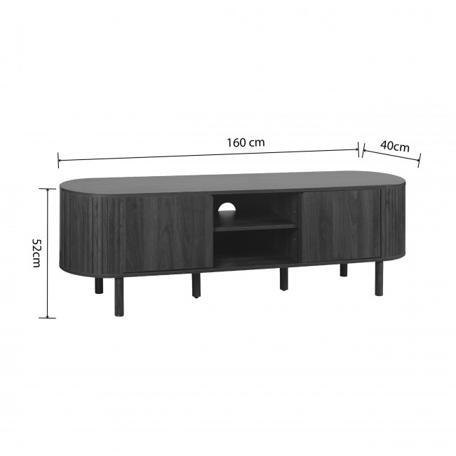 Alma - Meuble TV 2 portes en bois L160cm