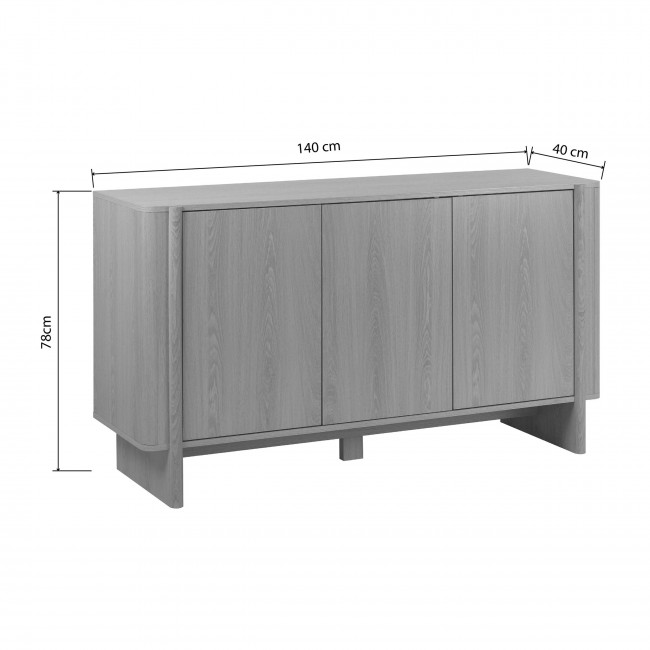 Oli - Buffet 3 portes en bois L140cm