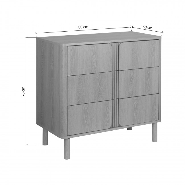 Noa - Commode 3 tiroirs en bois L80cm