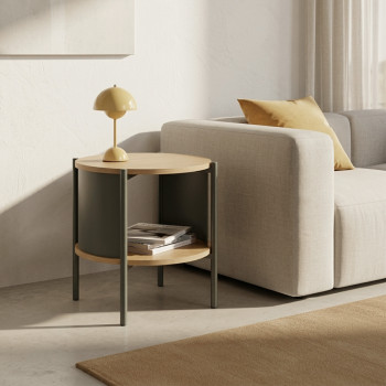 Paco - Table de chevet en bois et métal