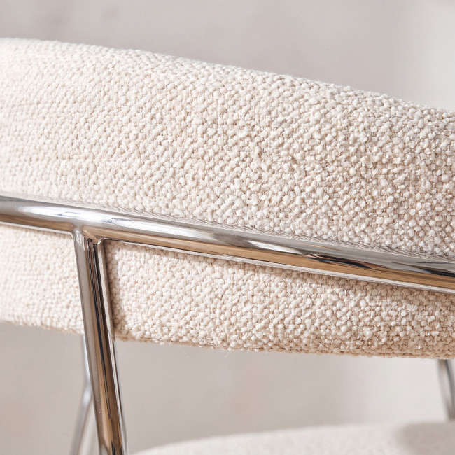 Celesty - Lot de 2 fauteuils de table en tissu pieds chrome
