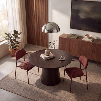 Anatole - Lot de 2 fauteuils de table en tissu pieds métal